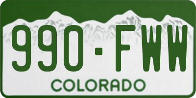 CO license plate 990FWW