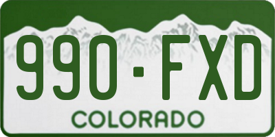 CO license plate 990FXD
