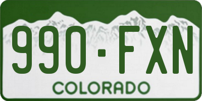 CO license plate 990FXN