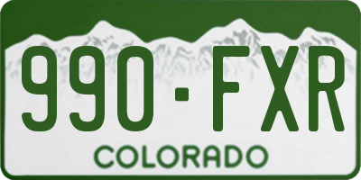 CO license plate 990FXR