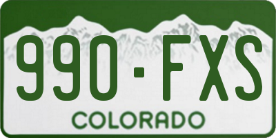 CO license plate 990FXS