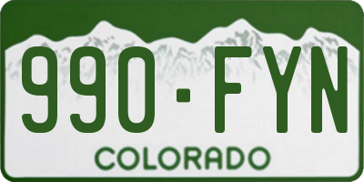 CO license plate 990FYN