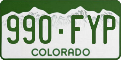 CO license plate 990FYP