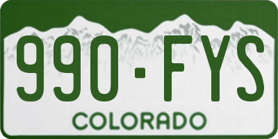 CO license plate 990FYS