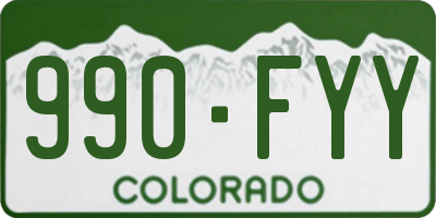 CO license plate 990FYY