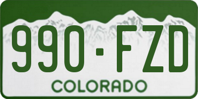 CO license plate 990FZD