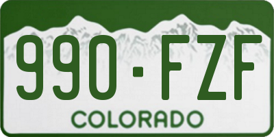 CO license plate 990FZF