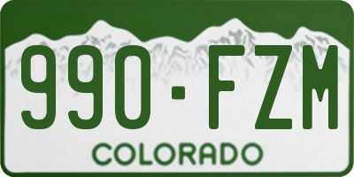 CO license plate 990FZM