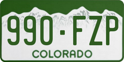 CO license plate 990FZP