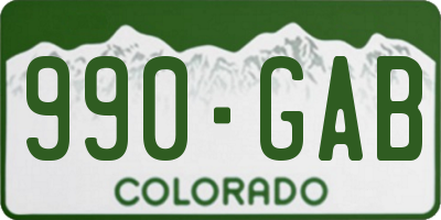 CO license plate 990GAB