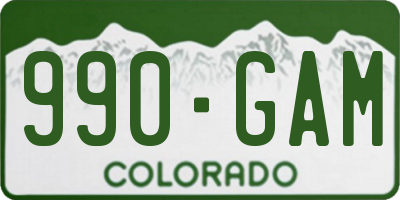 CO license plate 990GAM