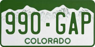 CO license plate 990GAP