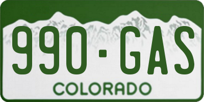 CO license plate 990GAS