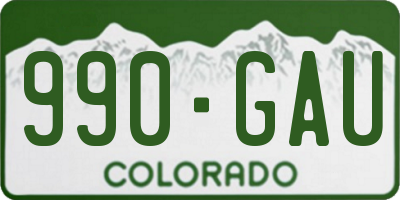 CO license plate 990GAU