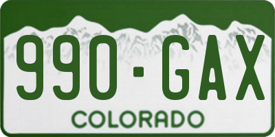 CO license plate 990GAX