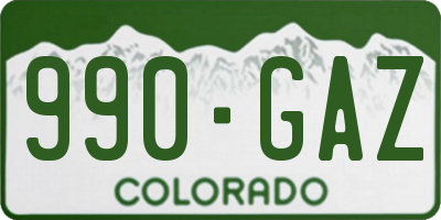 CO license plate 990GAZ