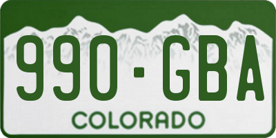 CO license plate 990GBA