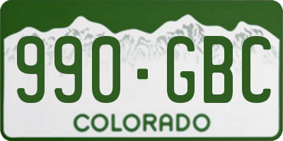 CO license plate 990GBC