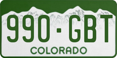 CO license plate 990GBT