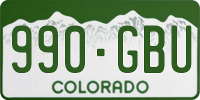 CO license plate 990GBU