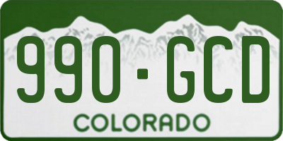 CO license plate 990GCD