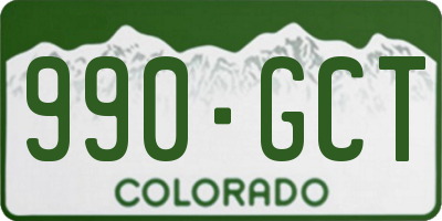 CO license plate 990GCT