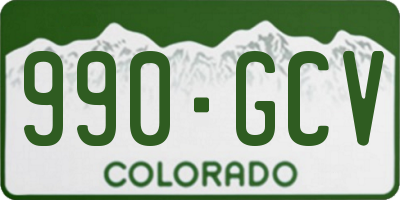 CO license plate 990GCV