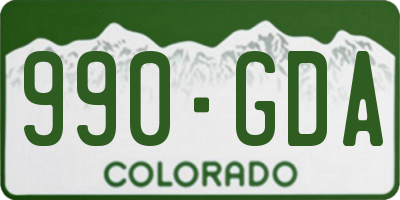 CO license plate 990GDA