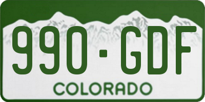 CO license plate 990GDF