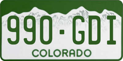 CO license plate 990GDI