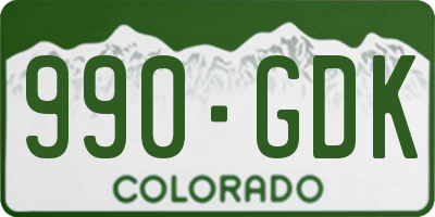 CO license plate 990GDK