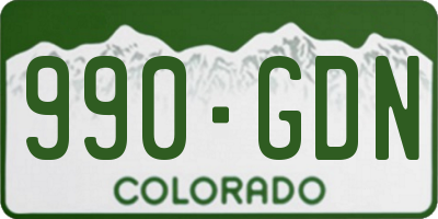 CO license plate 990GDN