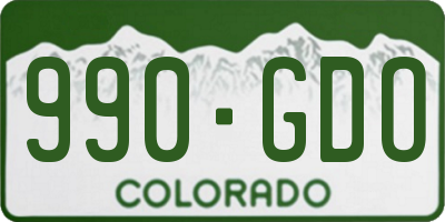 CO license plate 990GDO