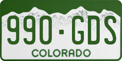 CO license plate 990GDS