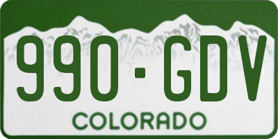 CO license plate 990GDV