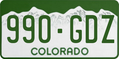 CO license plate 990GDZ