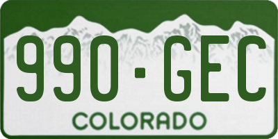 CO license plate 990GEC