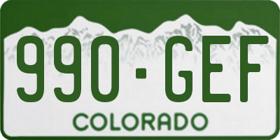 CO license plate 990GEF