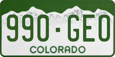 CO license plate 990GEO