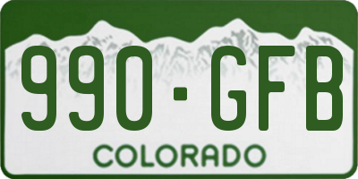 CO license plate 990GFB