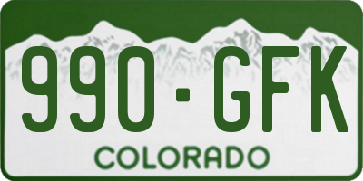 CO license plate 990GFK