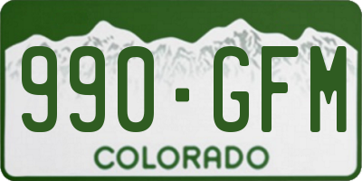 CO license plate 990GFM