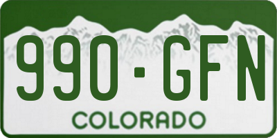 CO license plate 990GFN