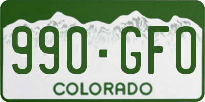 CO license plate 990GFO