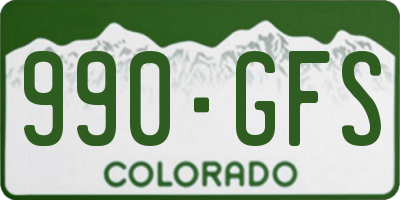 CO license plate 990GFS