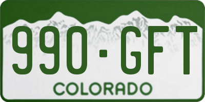 CO license plate 990GFT