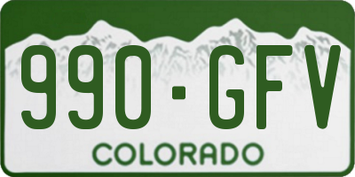 CO license plate 990GFV