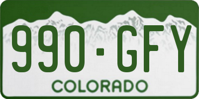 CO license plate 990GFY