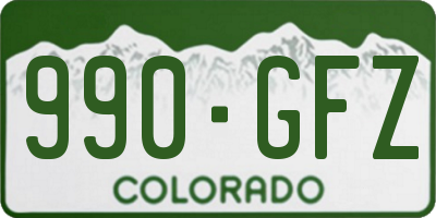CO license plate 990GFZ