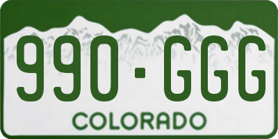 CO license plate 990GGG
